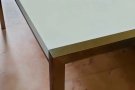 不锈钢腿白瓷桌面餐桌