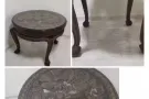 纯手工制作雕刻龙?纹桌子，